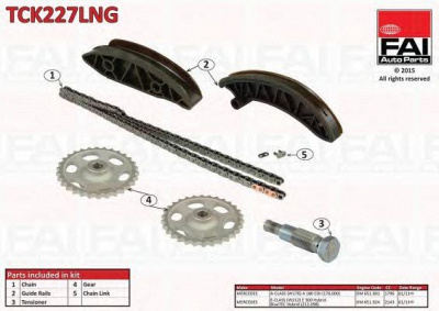 FAI AUTOPARTS tck227lng -  Комплект цели привода распредвала